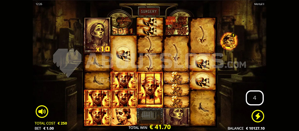 horror nyerőgép, Mental slot, elmegyógyintézet, koponya, beteg karakterek, véres grafika, Nolimit City, sötét kaszinó játék