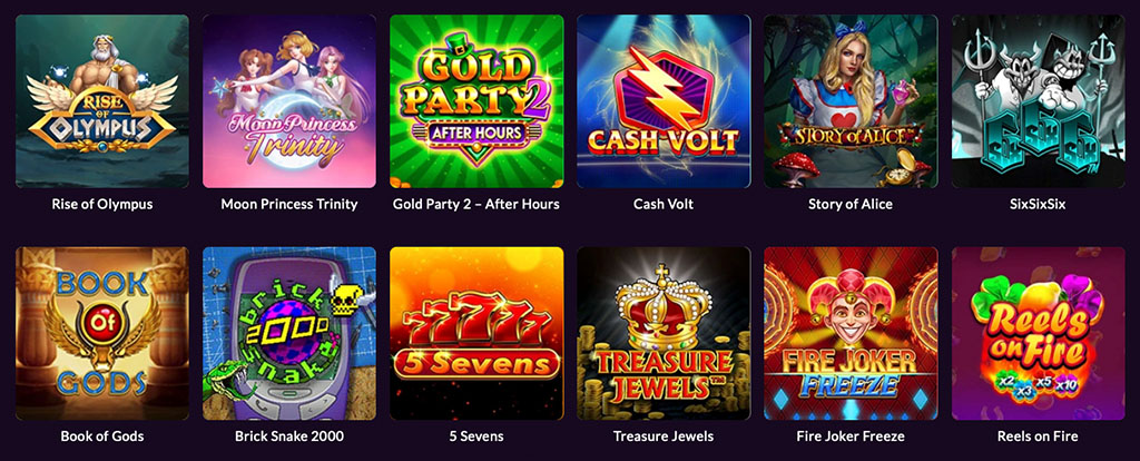 online nyerőgépek, Rise of Olympus, Moon Princess, Cash Volt, Fire Joker, ikonok, kaszinó játékok, fantasy, retro, gyümölcsök