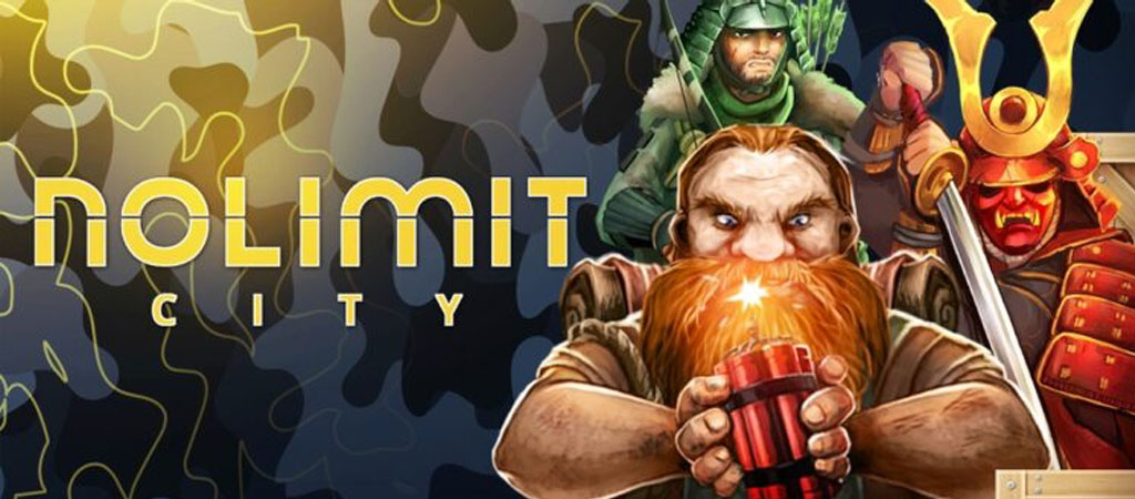 nolimit city, kaszinó, nyerőgépek, törpe, dinamit, szamuráj, harcos, fantasy, robbanás, karakterek, játék, grafika, logó