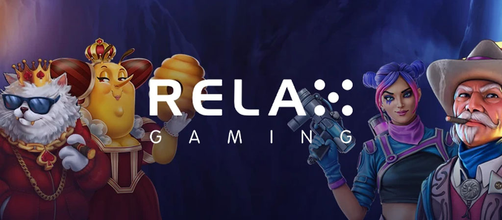 relax gaming, kaszinó, nyerőgépek, karakterek, cica király, elefánt, űrhős, vadnyugat, játék, stílusos, logó, slot, humor