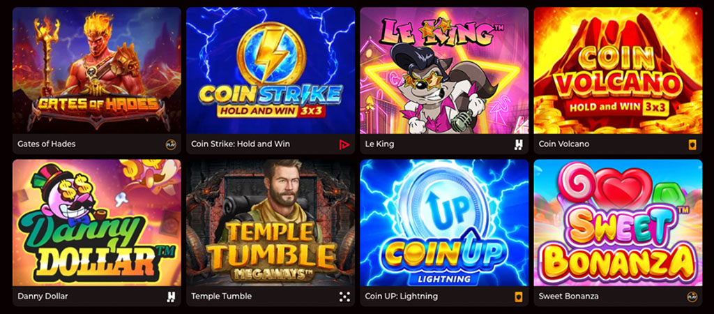 online nyerőgépek, Gates of Hades, Coin Volcano, Danny Dollar, Temple Tumble, Coin Up, Sweet Bonanza, játék ikonok, kaszinó