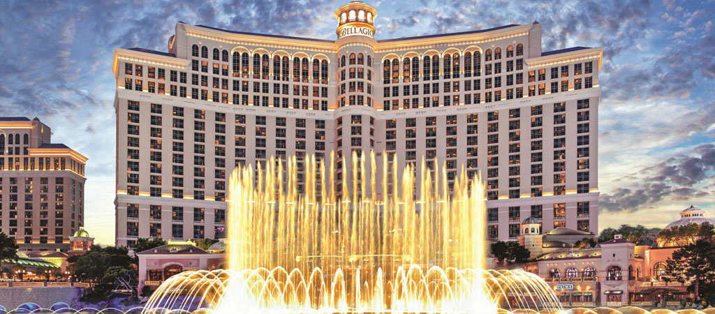 Las Vegas, Bellagio, szökőkút, luxus kaszinó, ikonikus épület, fényshow, nevezetesség, éjszakai élet, turizmus, szálloda, USA