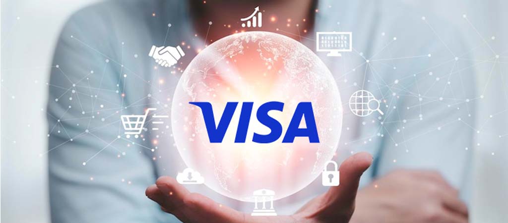 Visa, digitális pénzügyek, virtuális világ, biztonság, globális hálózat, technológia, adatvédelem, kézben tartott földgömb
