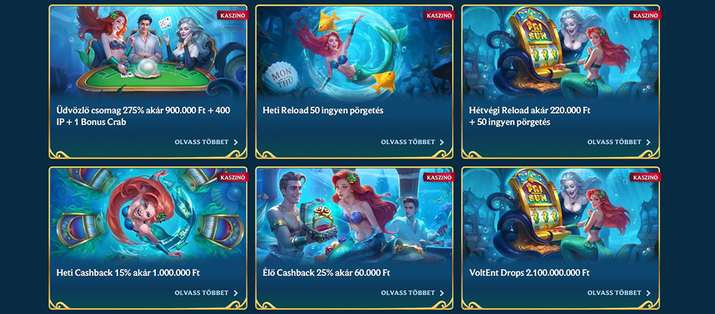 AquaWin, kaszinó, promóciók, üdvözlő csomag, heti reload, cashback, élő cashback, ingyen pörgetés, VoltEnt Drops, bónuszok