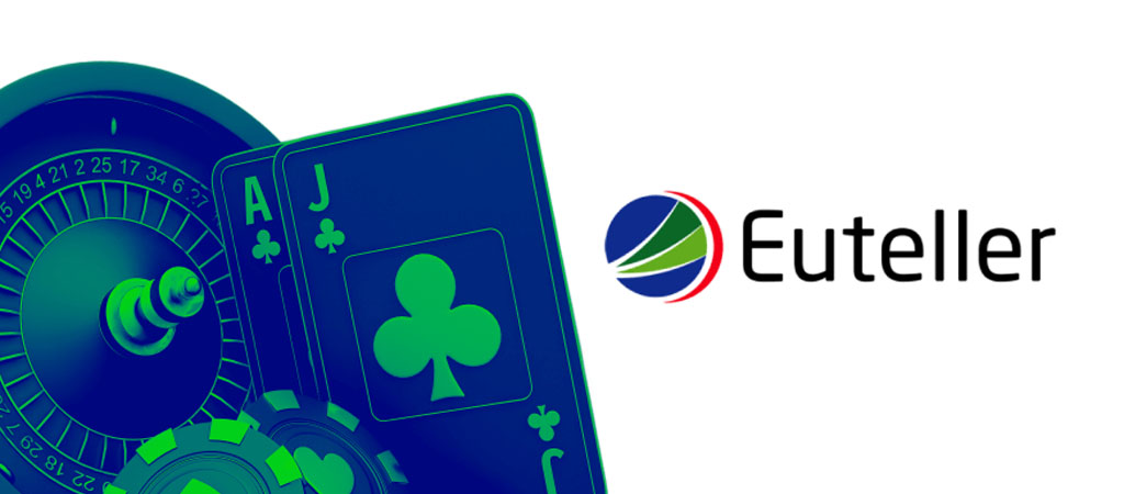 Euteller logó, rulettkerék, pókerkártyák, zsetonok, online fizetés, kaszinó játékok, biztonságos tranzakciók, gyors befizetés