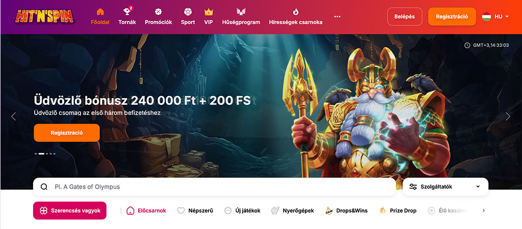 Hitnspin kaszinó weboldal, kaszinó játék, nyerőgép, online szerencsejáték, promóciók, üdvözlő bónusz, fantasy figura