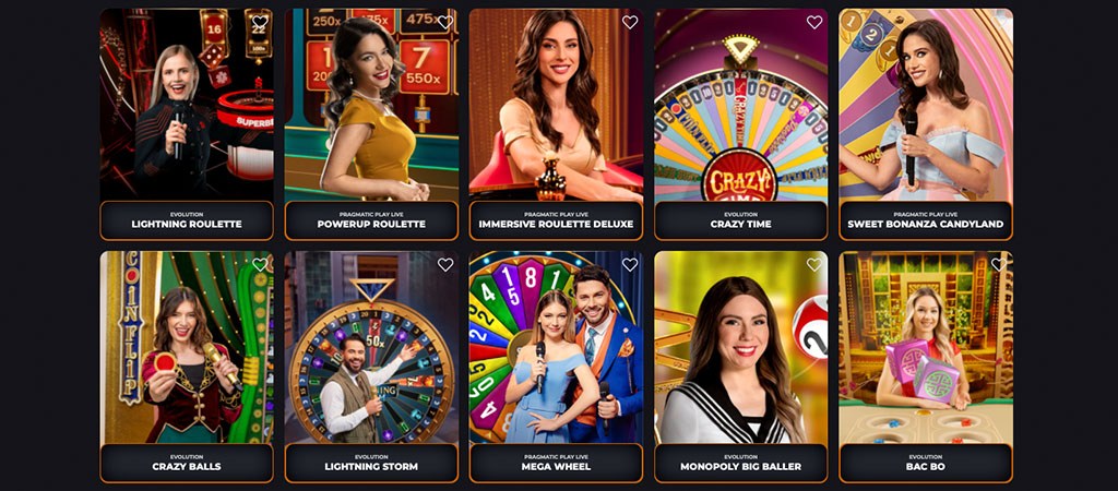 CorgiBet, élő kaszinó, Lightning Roulette, PowerUp Roulette, Immersive Roulette, Crazy Time, Sweet Bonanza Candyland