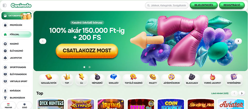 Casinolo online kaszinó weboldal, bónusz ajánlat, nyerőgépek, blackjack, rulett, sportfogadás, regisztráció, bejelentkezés