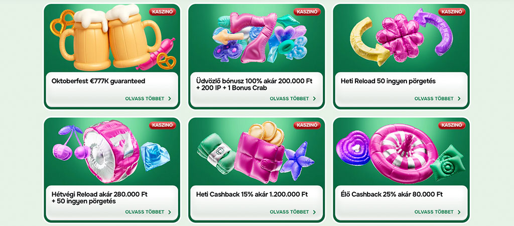 online kaszinó promóciók, bónusz ajánlatok, ingyen pörgetés, reload bonusz, cashback, Oktoberfest nyeremény, Casinolo