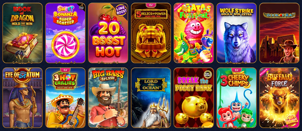 nyerőgépek előnézetei, kaszinó játékok, Book of Dragon, Sweet Bonanza, Big Bass Splash, Buffalo Force, játékválaszték