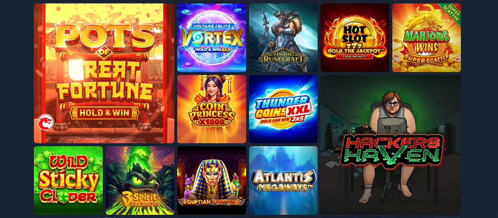 PureBets, kaszinó játékok, népszerű nyerőgépek, Pots of Great Fortune, Atlantis Megaways, Hackers Haven, játéklista