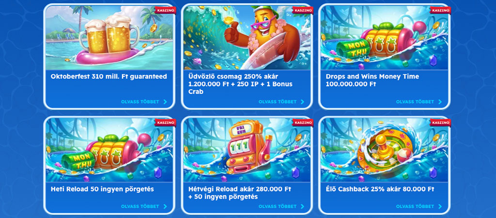 Élő cashback, Spinfest kaszinó, promociók, oktoberfest