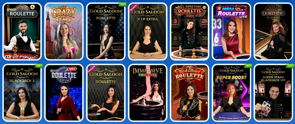 élő kaszinó játékok, live poker, élő rulett, blackjack
