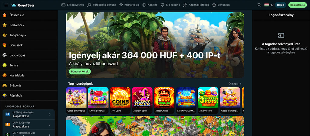 RoyalSea, online casino, mobil kaszinó, szerencsejáték