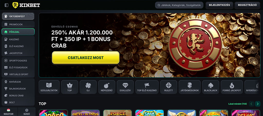 Kinbet Casino, bónuszok és promóciók 2025, bonus crab