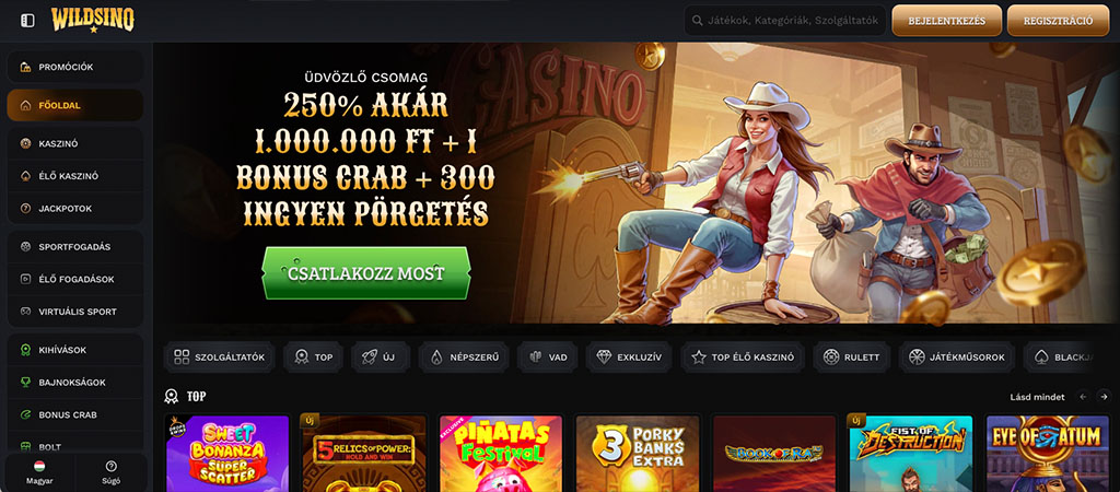 Wildsino Casino, bónuszok, promociók