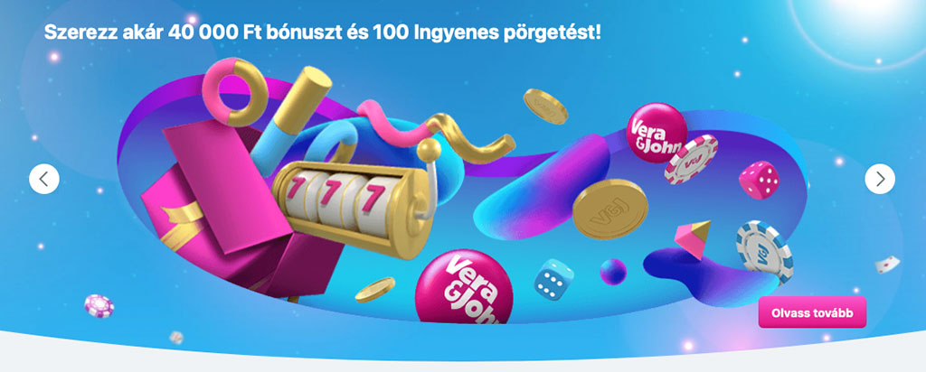 Vera&John, Üdvözlő bónusz, Ingyenes pörgetést