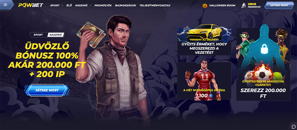 Powbet Casino, bónuszok, promociók, üdvözlő bónusz