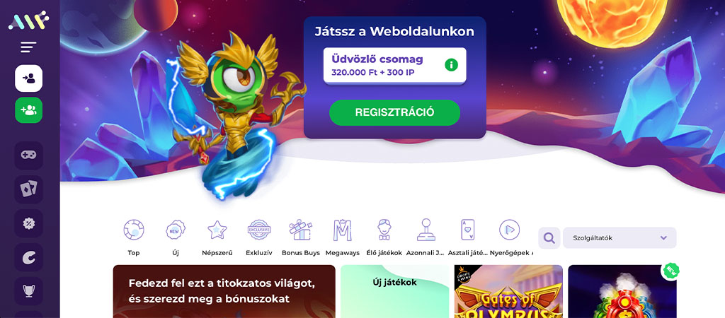 Alf Casino, online casino, üdvözlő csomag