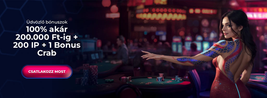 Viperwin kaszinó, ingyenes pörgetés, bonus crab