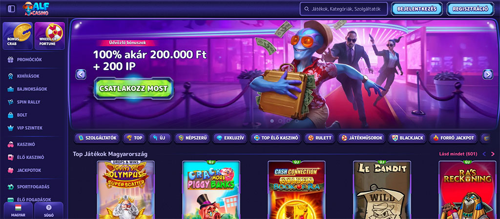 Alf Casino, élő kaszinó, online casino