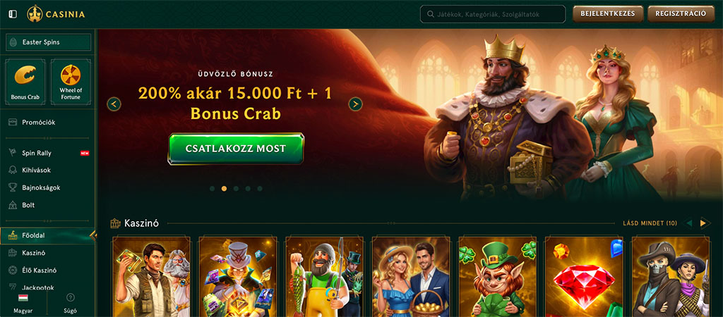 Casinia Casino bónuszok és promóciók 2026