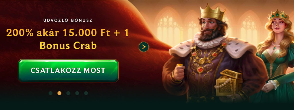 Bonus Crab, üdvözlő bónusz, online casino Casinia