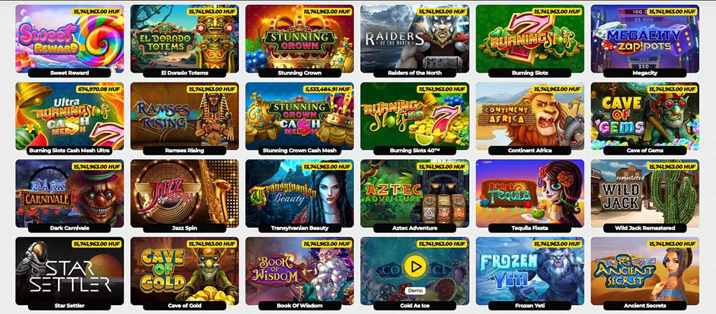 Nyerőgépek felhozatala az Energy Casino oldalán, slot, nyerőgépes játék