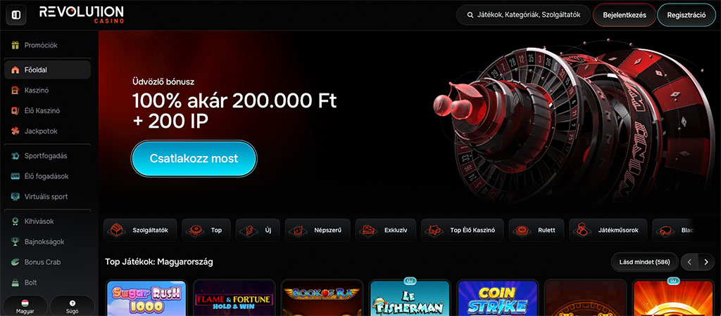 Revolution Casino bónuszok és promóciók 2026