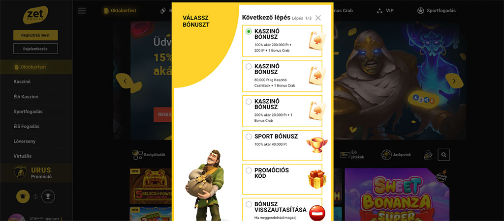 ZetCasino, regisztráció, kaszinó bónusz