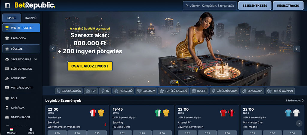 BetRepublic Casino, bónuszok, promóciók 2026