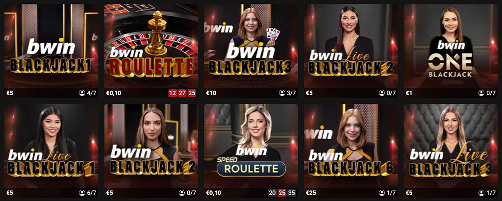 Élő asztali játékok, blackjack, poker