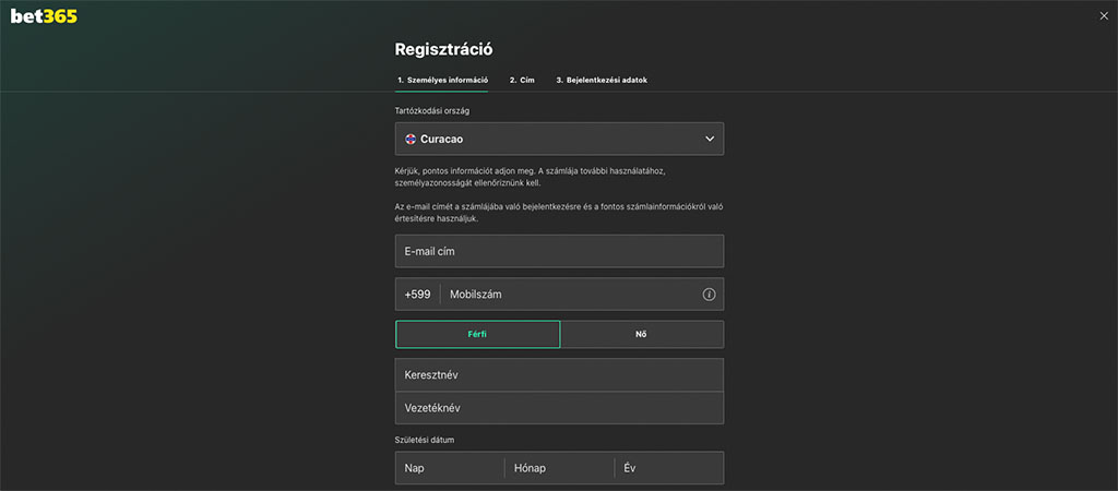 regisztráció, Bet365 casino, online kaszinó
