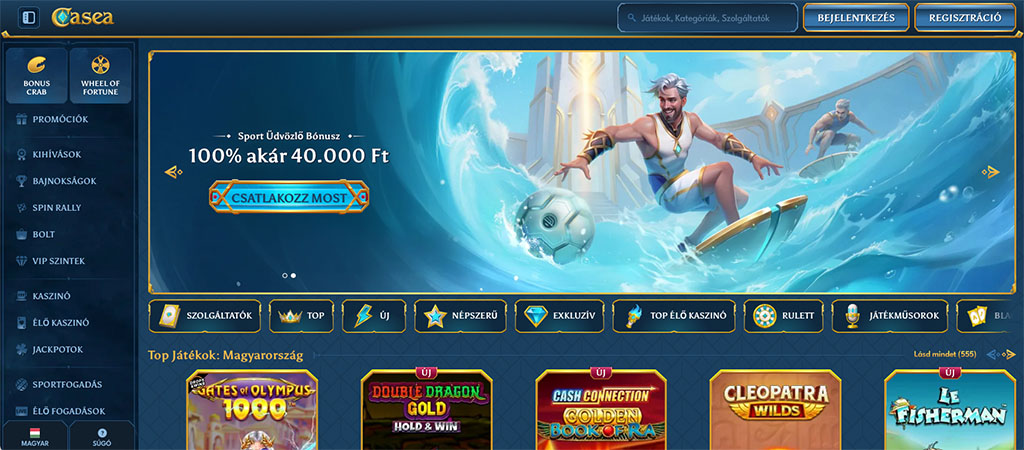 Casea bónuszok és promóciók 2026, online kaszinó