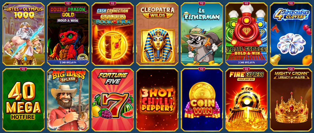 Népszerű nyerőgépek, táblajátékok, slotok, kaszinó játékok