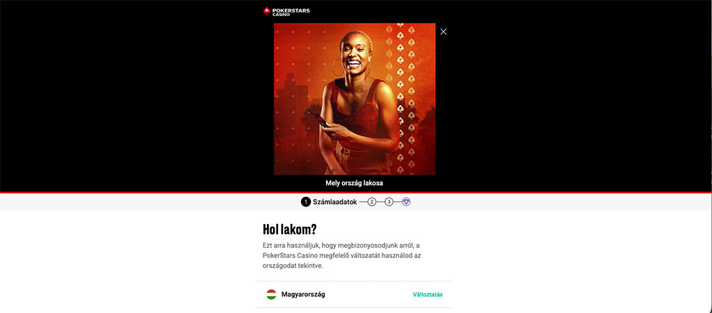 regisztrálj az PokerStars kaszinó felületére