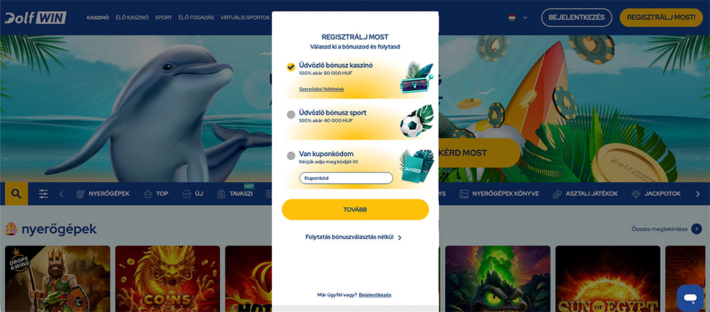 Így regisztrálj a Dolfwin kaszinó felületére 5 lépésben