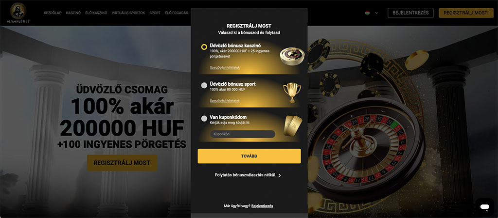 Olympusbet, regisztráció, online casino