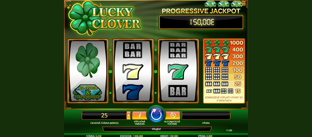 Lucky Clover slot, retró nyerőgép, online kaszinó