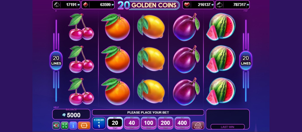 20 Golden Coins, nyerőgép, online kaszinó
