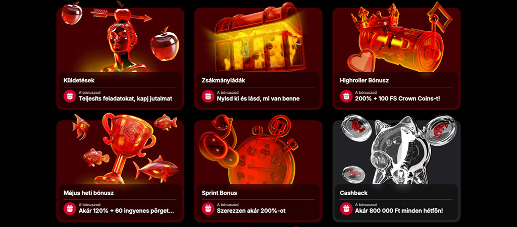  ingyenes pörgetés, highroller bónusz, online kaszinó