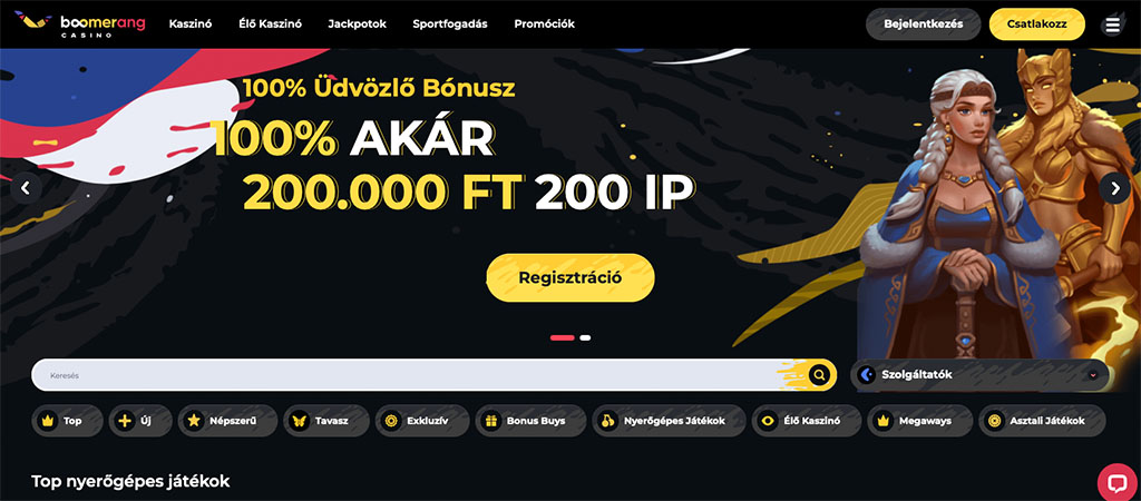 Boomerang Casino bónuszok és promóciók 2026