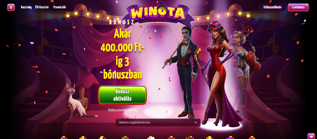 Winota Casino bónuszok és promóciók 2026