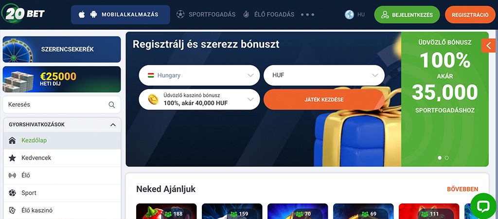 20Bet bónuszok és promóciók 2026