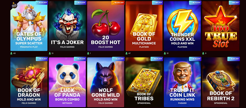Nyerőgépek széles kínálata, Dragonslot casino
