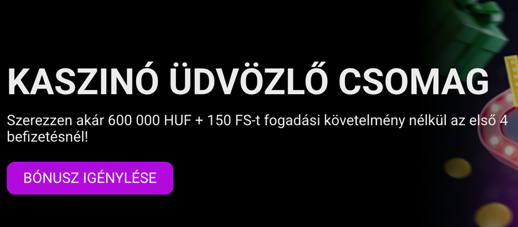 ingyenes pörgetés, üdvözlő bónusz csomag
