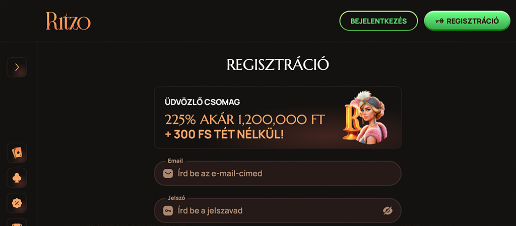 regisztrálj a Ritzo Casino felületére 5 lépésben