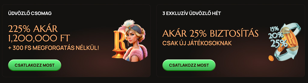 ingyenes pörgetés, üdvözlő bónusz csomag