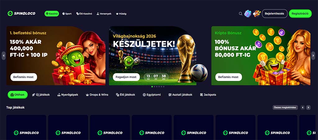 Spinoloco Casino bónuszok és promóciók 2026