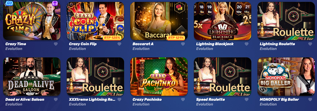 Gamblezen Casino, Elérhető élő kaszinó játékok 